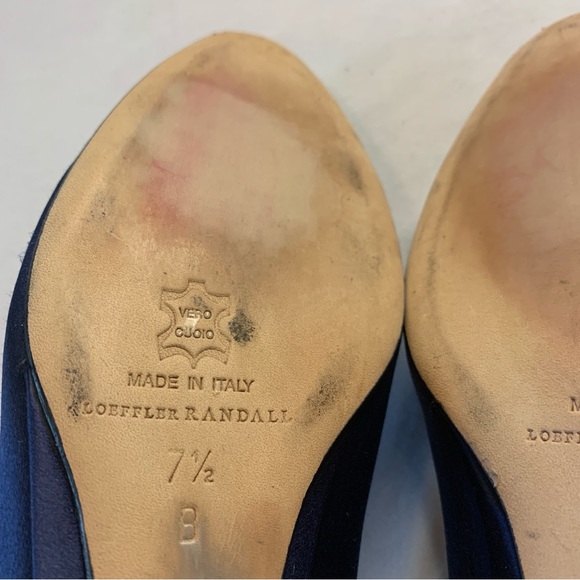 Loeffler Randall Made in Italy Blue Satin Flats Womens Size 7.5 - Picture 5 of 10